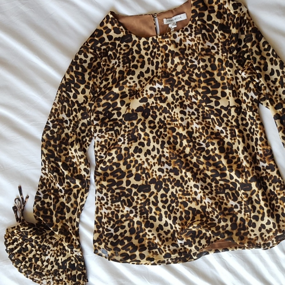 Rose & Olive Cheetah Blouse